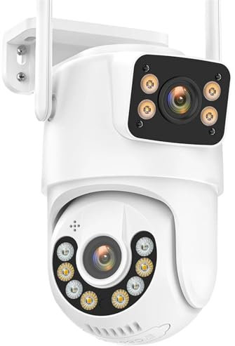 Telecamere per la sicurezza domestica, Telecamera IP esterna 8MP 4K HD Telecamera CCTV di sicurezza Doppio schermo Ai Rilevamento umano Monitoraggio automatico Video sorveglianza per uso interno, este