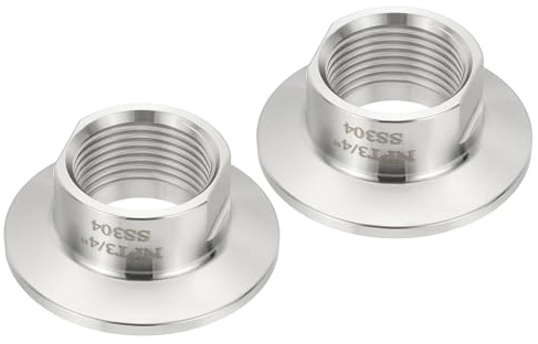 PATIKIL 1.5 in TC Tri Clamps Adaptor, 2pcs Tri Clamps Fittings to NPT 3/4 Female Thread Adaptor Sanitary 304 Stainless Steel for Food Beverage Equipment, 50.5mm Ferrule