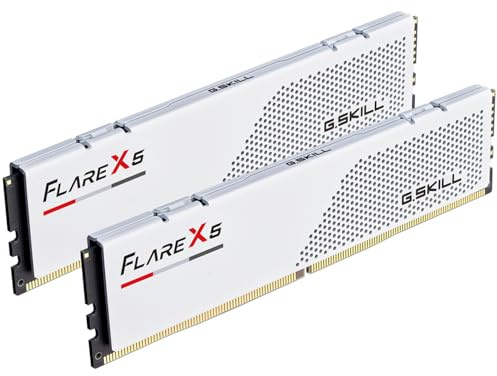 G.Skill Flare X5 Series DDR5 RAM (AMD Expo e Intel XMP 3.0) 64GB (2x32GB) 6000MT/s CL36-36-36-96 1.35V Memoria U-DIMM - Blanco Mate (F5-6000J3636F32GX2-FX5W)