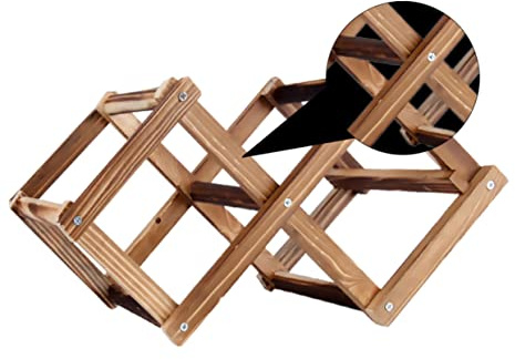 OFFSCH Klappbares Moderne Weinregal Geometrischem aus Braunem mit Holz Weinhalter Honigwaben Design Einfach Zusammenzubauen für Wohnzimmer und Weinschrank