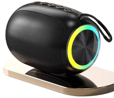 RUOVXWU Bluetooth Speaker, Portable Wireless Speaker 18-Hour Playtime, 10M Bluetooth Range, Enhanced Bass, Noise-Cancelling Mic, Black