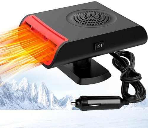Showvigor Car Heater, 12V and 150W Automobile Windscreen Fan, Summer and Winter Heating or Cooling Fan Car Heater for Car, Taxi, Truck