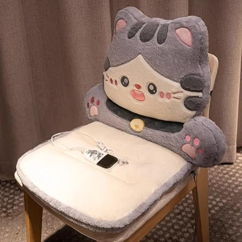 Seat Warmer, Heated Seat with Timing Function, Portable Seat Warmer, Heated Seat Cushion Heating Pad for Back Lumbar and Hip(Gray)