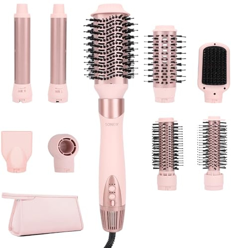 9-In-1 Hairstyler & Airstyler con Ionen, Lockenstab Mit Coanda-Effekt | Multi Hairstyler(Föhn/Warmluftbürste/Glättbürste/Lockenstab), 1200W, 106.000 U/Min, Mit Reisetasche