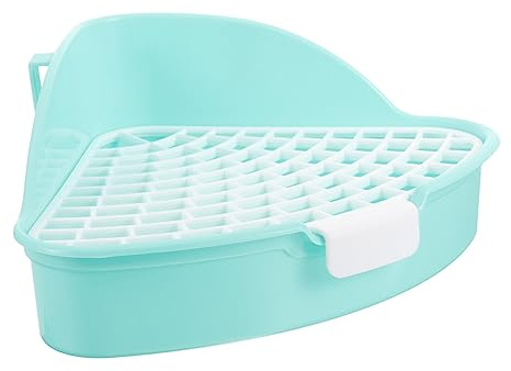 FIXOSHEE Bac À Litière pour Petits Animaux Toilettes pour Lapins Chinchillas Et Hamsters Design Économiseur Espace Et Anti-débordement Facile À Nettoyer Et Réutilisable