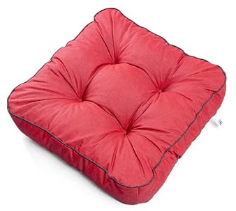 TexDeko® Ecolen Loungekissen Stuhlkissen 80x80x12 cm Sitzauflagen Gartenmöbel Polsterauflagen UV-Schutz & Wasserabweisend Bodenkissen Outdoor Rattanmöbel (Bordeaux)