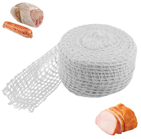 BOULESENM Filet Charcuterie Sechage, 5m Filet Alimentaire pour Roti,Sac a Jambon Séchage à Suspendre,Ficelle Alimentaire, filét Alimentairé pour Le Jambon la Saucisse Le Bœuf L'agneau
