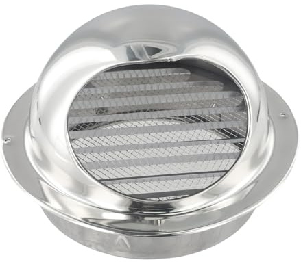 Bulevisiter Plus cappa per aria condizionata da 200 mm, perfetta per asciugatrice, bagno, ventilazione, copertura rotonda in acciaio inox, schermo 75 mm (75 mm)