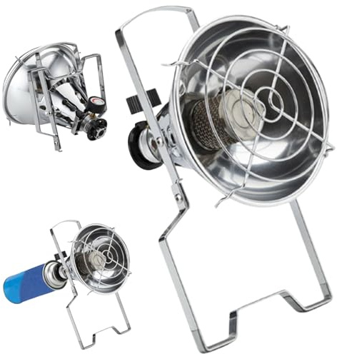 Chauffage à gaz extérieur portable avec poignée pliable, cuisinière au propane multi-usage avec valve de contrôle pour tente camping pêche sur glace
