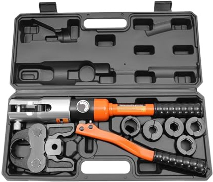 Pinza crimpatrice idraulica professionale 10T con matrici V12 V15 V18 V22 V28, set di crimpatrici per cavi resistenti per applicazioni elettriche e industriali