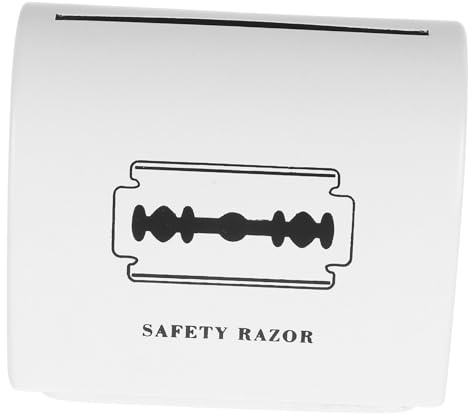 MAJORMENCH Contenitore per Smaltimento Lame Rasoio Portatile in Metallo Bianco, Custodia Sigillata Ermeticamente per Conservazione Sicura di Lame da Barba e Accessori Bagno, Capiente