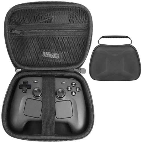 NINKI Portable Travel Case for Steam Controller 2 Carrying Case 2026, Hard Shell Full Protective Storage with Inner Pocket Hand Carry Pouch for Steam Controller 2 Traveling Game Bag Accessories, Black