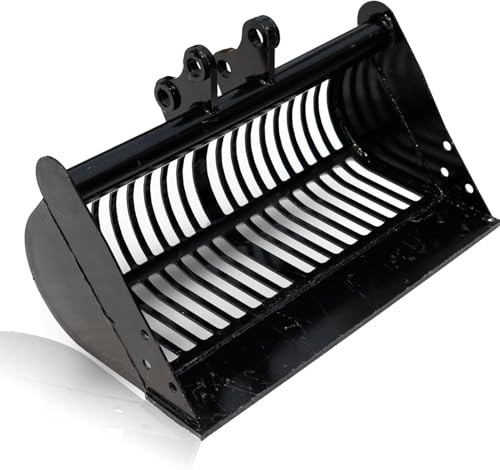 Benna Vaglio 600 mm per Miniescavatore, Benna Scheletro per Escavatore Compatto per Setacciare Terra, Ghiaia e Materiali da Cantiere con Perni Inclusi