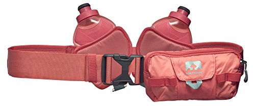 Nathan NS4529 Switchblade Running Hydaration Pack Fitness Laufgürtel mit Zwei 680 ml Flaschen, Fusion Coral, Einheitsgröße