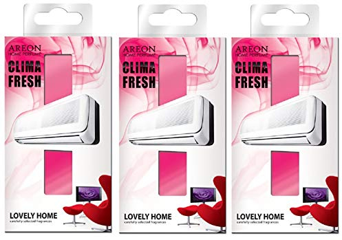 AREON Clima Deodorante Ambiente Bella Casa Ambiente Filtri Condizionatori Profumati Rosso (Lovely Home Set di 3)