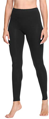Ladeheid Leggings Damen Baumwolle lang Blickdicht Sport Yoga LA40-133 | Mittlere Bundhöhe, elastisch, weich, glatt und atmungsaktiv, für Alltag, Zuhause, Yoga, Sport, Gym und jede Jahreszeit