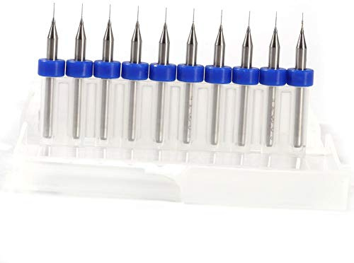 Akozon 10 stücke PCB Leiterplatte Hartmetall Micro Bohrer Tool Set 0,1mm bis 1,4mm(0.2mm)