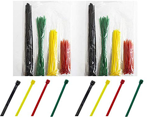 NUZAMAS [ Total 240 Pieces] Cable Ties, 2.5mm Wide, Mixed Size, 100mm, 120mm, 150mm, 200mm, Long Nylon Plastic Heavy Duty Zip Ties, Flexible Cable Tidies Slipknot Straps