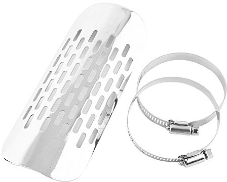 Fydun Cubierta del Protector térmico del silenciador de Escape Motocicleta Universal Cubierta del Protector térmico del Tubo del silenciador de Escape para Motocicletas (Plata)