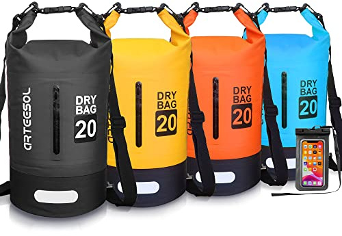 Blackace arteesol 5L 10L 20L 30L Impermeabile Borsa Secca/Borsa Impermeabile con Cinghia Lunga Regolabile per Kayak in Barca Escursione in canoa/pesca/Rafting/Nuoto/Snowboard