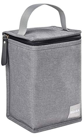 BÉABA - Borsa Termica Portapasto per Neonati, Contenitore Molto Capiente, Tasca per Biberon, Borsa per Trasportare Pasti Completi, Pieghevole, Materiale Morbido e Impermeabile, Grigio