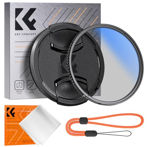 K&F CONCEPT Nano-Klear Filtro Polarizador Circular CPL con Tapa de Lente,82mm Filtro Polarizador de Vidrio Óptico con Revestimiento Nano con Tapa de Objetivo y Un Paño de Limpieza