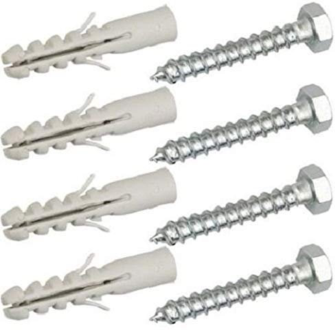 electrosmart Pack of 100 M8 x 80mm Steel Bolts Kit with Wall Plug & Washer for Mounting Bracket Aerial Sky Dish Gates