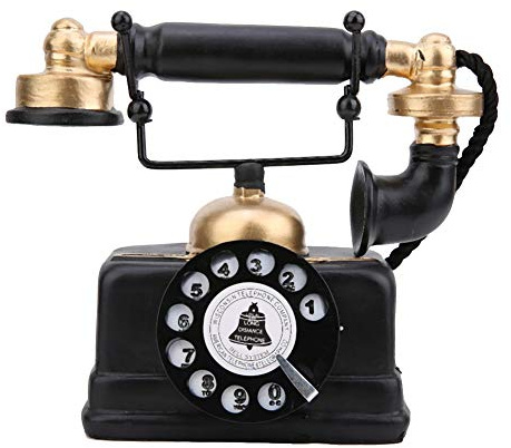 Haofy Téléphone Antique Rotatif Filaire - Accessoire Rétro Fixe pour Décor de Bureau à Domicile, Café, Bar - Figurine et Ornement Ancienne Mode
