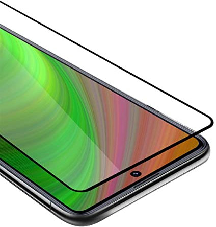 Cadorabo Vidrio templado cobertura completa compatible con Xiaomi Redmi Note 9 Pro/Note 9s en TRANSPARENTE con NEGRO - Vidrio protector de pantalla en dureza 9H con compatibilidad touch 3D
