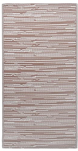 vidaXL Outdoor Teppich Zweischichtiger Jacquard Terrassenteppich Außenteppich Küchenteppich Indoor Terrasse Balkon Flur Küche Bad Braun 120x180cm PP