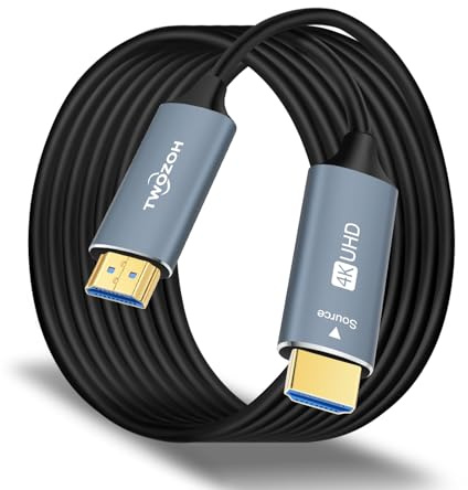 Twozoh HDMI Glasfaser Kabel 10M, HDMI Optisches Kabel 2.0 4K/60Hz (4:4:4 HDR10 HDCP2.2) 1440p 144Hz 18Gbps High Speed UHD Fiber Optic HDMI Kabel