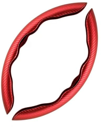 DOMENICA Couvre Volant de Voiture Fibre de Carbone Universel 36-40cm (Rouge)