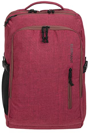 Elephant Rucksack Handgepäck Reise Fly 45 L Laptop Fach 12900 Bordeaux | Legends XL Flugzeug Bus Reiserucksack Tasche Laptop Fach Anti-Theft Tasche Rot Braun