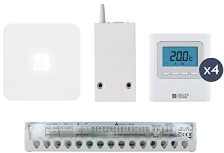 Delta Dore - Pack Delta 8000 connecté régulation multizone pour système de chauffage eau chaude. Chauffage connecté, contrôle vocal – 6053069 Blanc