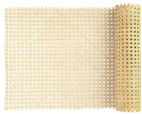 AIEX 40cm Ancho Ratán Natural Rollo, Ligero Cuadrado Correas de Caña Natural Ratán Rollo Plancha de Rattan Tejida para Proyectos de Caning (101,6cm Long)