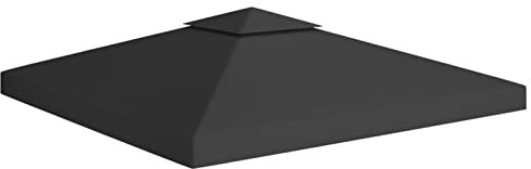 Tidyard Tetto di ricambio, tenda da gazebo - copertura di ricambio, per gazebo di ricambio, per gazebo padiglione esterno tenda da giardino, 2 livelli 310 g/m² 3 x 3 m nero