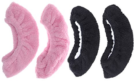 YARNOW 2 Paare Plüsch Schlittschuhüberzüge XL Für Hockey Eiskunstlauf Langlebig Elastisch Schwarz Hellrosa Schutz Vor Kerben Und Feuchtigkeit Für Kinder Und Erwachsene Schützt Kufen