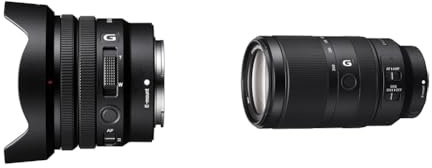 Sony E PZ 10–20 mm F4 G | APS-C-Objektiv mit leistungsstarkem Zoom (SELP1020G), schwarz & E 70-350mm f/4.5-6.3 G OSS | APS-C, Super-Telezoom-Objektiv (SEL70350G)