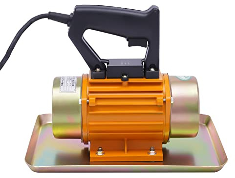 Rüttelmotor Betonvibrator 250W Einphasiger Vibrationsmotor Betonplattenrüttler Betonverdichter Flacher für Straßenbau Hausbau Brückenbau Dammbau und Hafenbau Einphasig Gold