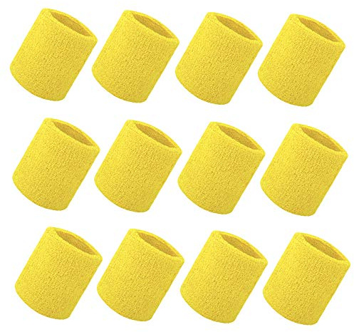 GOGO 12 Stück Schweißbänder Armband am Handgelenk Einfarbig Sport Wristbands