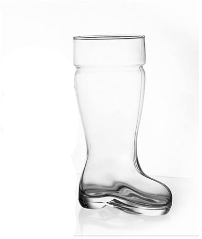 Jarras de cerveza de vidrio Vaso de cerveza con forma de bota, jarra grande de gran tamaño con capacidad para más de 2 botellas, jarras de cerveza grandes y vasos de cerveza transparentes para hombres