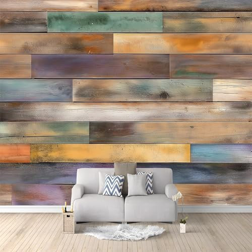 Papiers peints Panneaux muraux en bois rustique Papier Peint Panoramique 350 x 256 cm cm style 3d très délicate Papier Peint intissé pour Chambre Salon Décoration Jaune Foncé