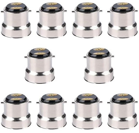 MFMEXUL 10pcs B22 to E27 Lamp Holder Adapter Lamp Socket Adapter Converter Screw-in Converter Base for Industrial Sites