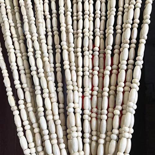 Wooden Beaded Door Curtain for Home Divider and Fly Screen Panel Custom Size (56 Strands 110x120cm)