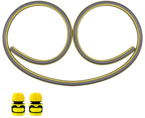 Short Hose Pipe, 1/2” Garden Hose Connectors Set, No Kink Reinforced Thicken Synthetic Rubber Garden Hose Pipes for Tap to Hose Reel (Hose Pipe 3m)