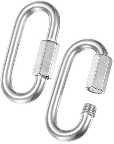 M METERXITY Quick Chain Link Connector, Stainless Steel D-Shape Locking Repair Chain Links for Swing/Camping/Hiking/Backpack, Twist Key Ring Screw Chain Link