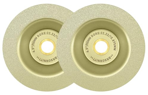 BRSCHNITT Diamant Profil Schleifscheibe,2 Stück 115MM gelötete Diamant Schleifscheibe,Trocken oder Nass Schleifen für Granit, Marmor, Keramik, Fliesen, Porzellan, Stein, Mauerwerk