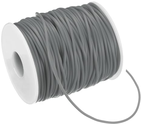 M METERXITY Cavo In Gomma Tubolare Cavo, 54.7 Iarde 2mm Cordino Elasticizzato Con Foro Da 1.2mm Cordini Elastici Corde Da Parrucchiere Per Creazione Di Gioielli/Collane [Grigio]