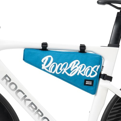 ROCKBROS Fahrrad Rahmentasche Oberrohrtasche mit Klettverschluss | Fahrradtasche, Dreieckstasche, für Gravelbike MTB E Bike Rennrad, 1,9 L, Blau