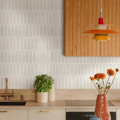 COMSTICKC Más Grueso Azulejos Adhesivos 3D Beige, 10 Piezas, Baldosas Adhesivas Pared 3D de Vinilo, Paneles de Pared 3D para Cocina y Baño, Impermeables, 30.5 x 30.5 cm, 2,5 mm de Grosor